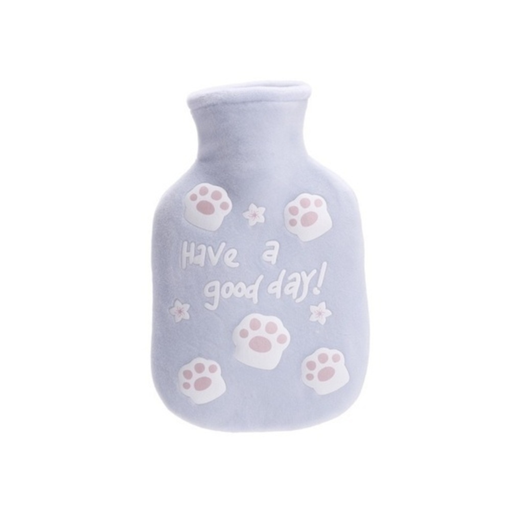 Cat‎ Paw Print Rubber Hot Water Bottles, with with Soft Fluffy Cover, Hot NWT